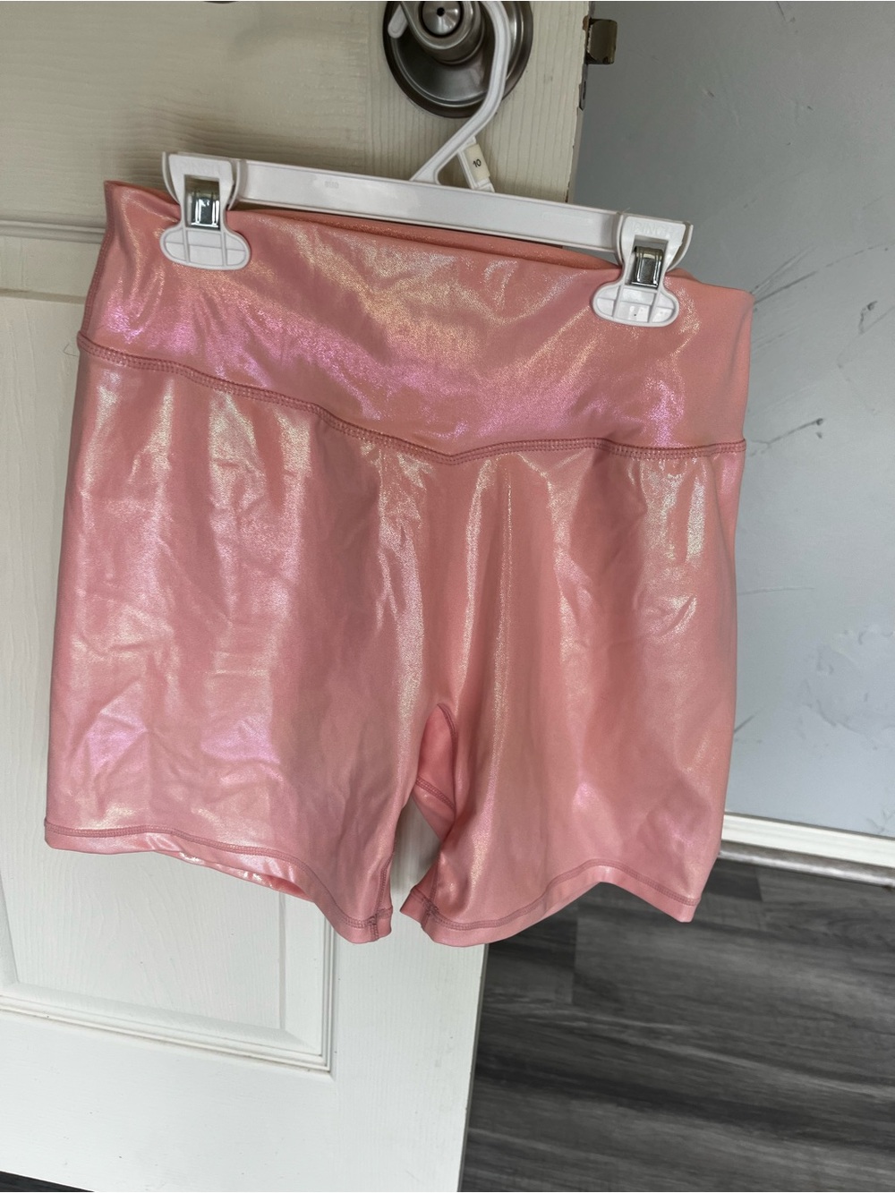 BuffBunny Holographic Pink 6 inch rebel Bike Shorts